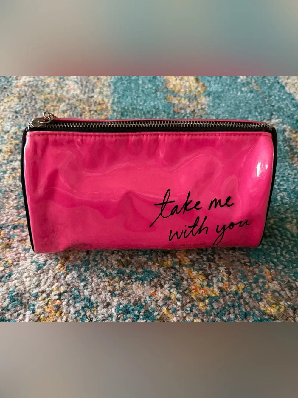 Set of Two Victoria's Secret Vinyl Cosmetic Bags